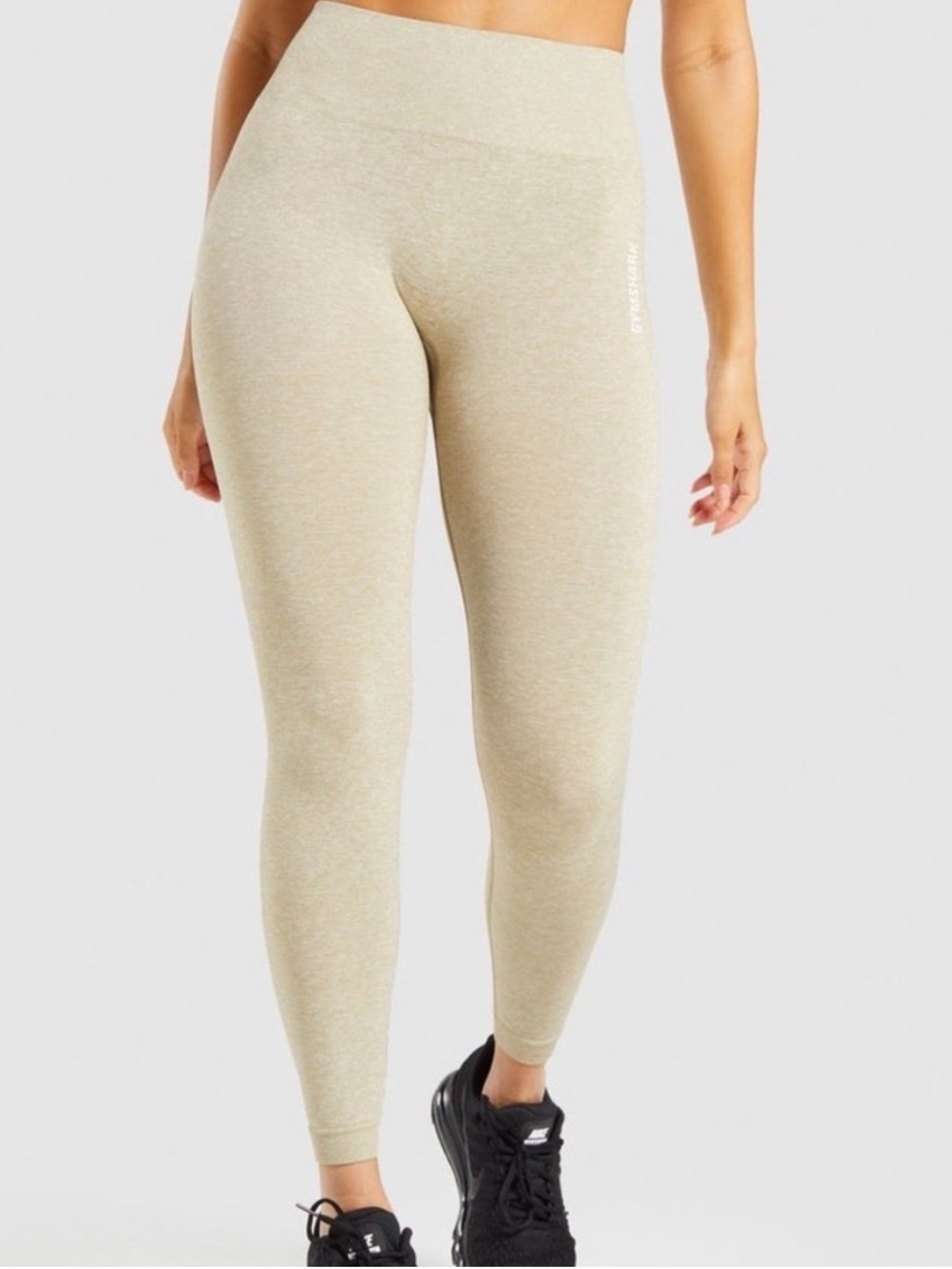 Gymshark Adapt Seamless High-Waist Leggings - Beige/Sage Green Small
